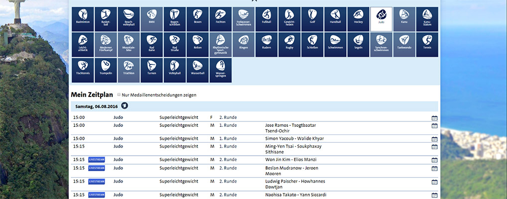 Olympische Spiele – Judo im Livestream