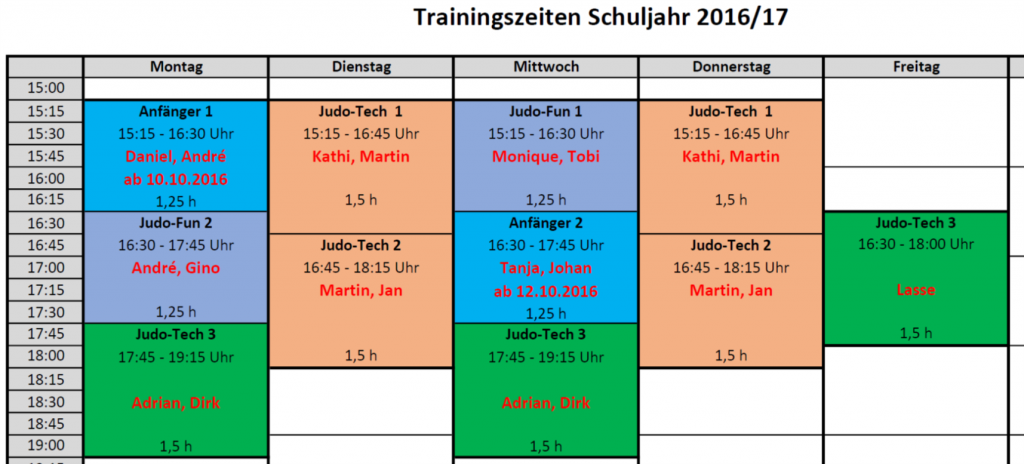 Trainingsplan 2016_17 - Judohalle